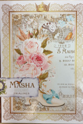Продуктови Категории Шоколади Masha Красива кутия с белгийски бонбони във формата на книга - Рози 400 гр.